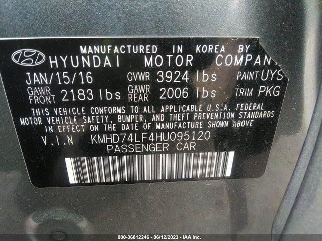 Hyundai ELANTRA SE 2017 KMHD74LF4HU095120 Image 15