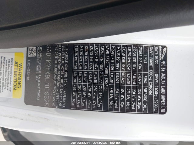 2020 JAGUAR E-PACE SADFK2FX9L1008525 Photo 8