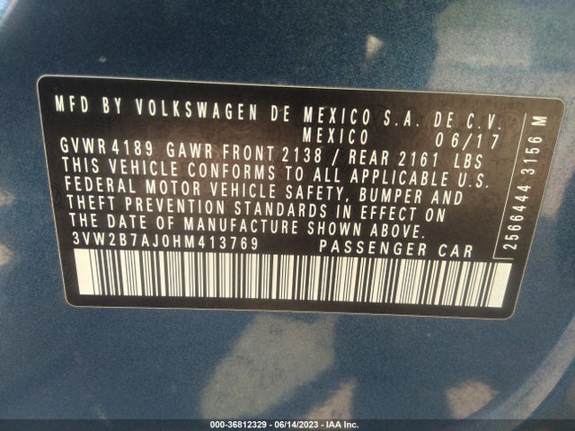 3VW2B7AJ0HM413769 Volkswagen Jetta 1.4t S