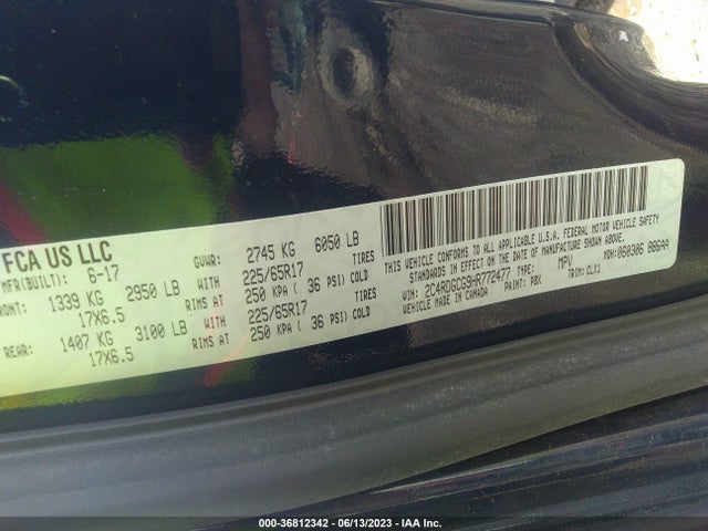 Dodge Grand Caravan Sxt 2017 2C4RDGCG9HR772477 Image 9