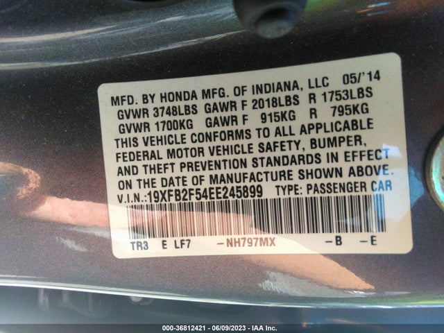 Honda Civic Sedan Lx 2014 19XFB2F54EE245899 Image 16