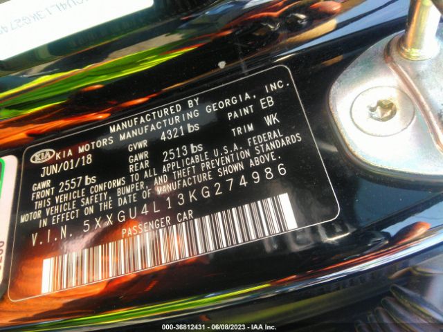 5XXGU4L13KG274986 KIA OPTIMA EX