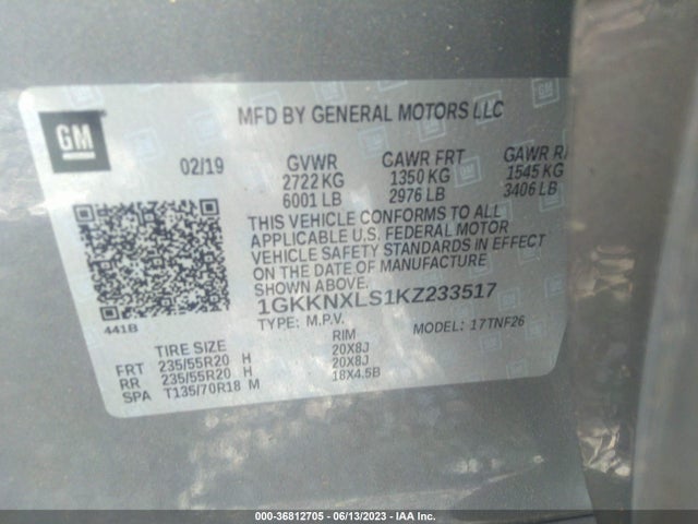 GMC Acadia Denali 2019 1GKKNXLS1KZ233517 Image 9