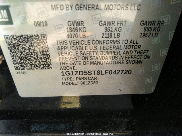 Chevrolet MALIBU LT 2020 1G1ZD5ST8LF042720 Image 9