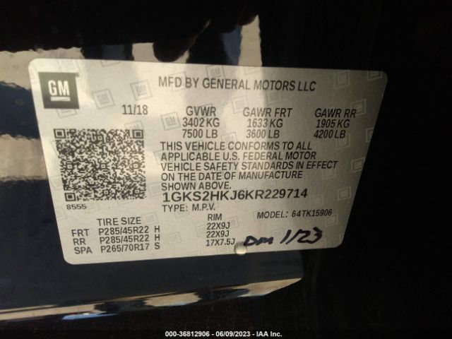 1GKS2HKJ6KR229714 GMC YUKON XL DENALI