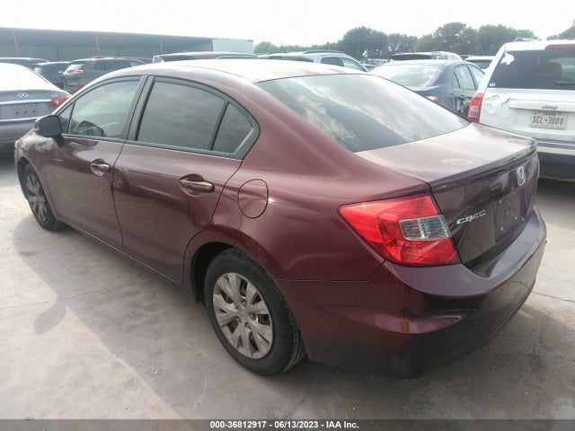 2012 HONDA CIVIC SDN LX VIN: 2HGFB2F54CH537328
