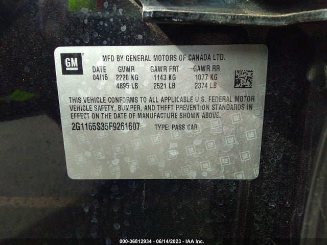 Chevrolet IMPALA LTZ 2015 2G1165S35F9261607 Image 16