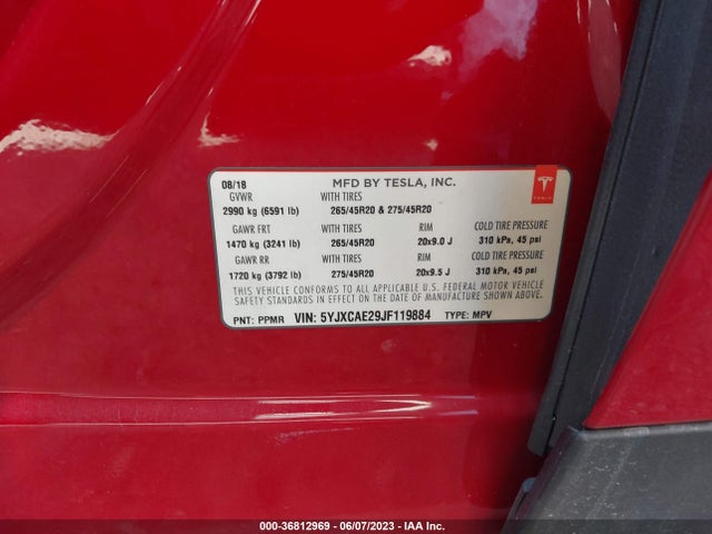 Tesla MODEL X 2018 5YJXCAE29JF119884 Image 50