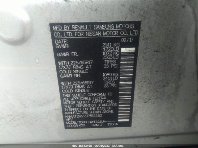 KNMAT2MV7JP512280 Nissan ROGUE SV