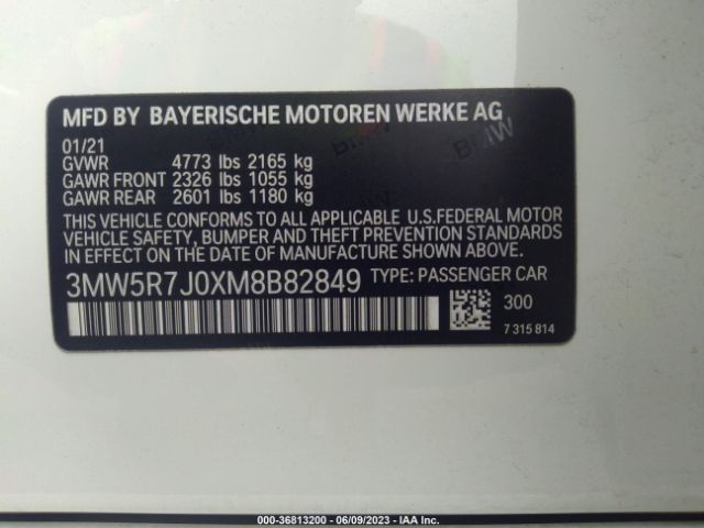 2021 BMW 330I 3MW5R7J0XM8B82849 Photo 8