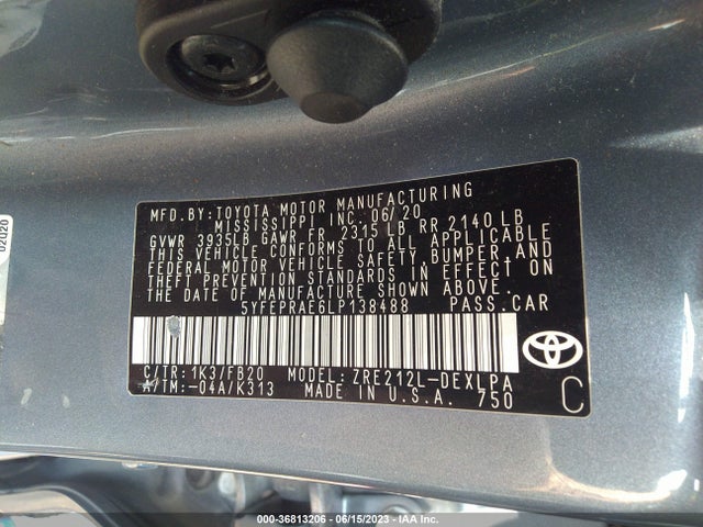 Toyota COROLLA LE 2020 5YFEPRAE6LP138488 Image 9