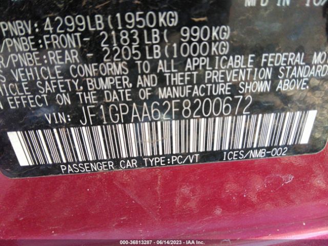 JF1GPAA62F8200672 Subaru Impreza Wagon 2.0i