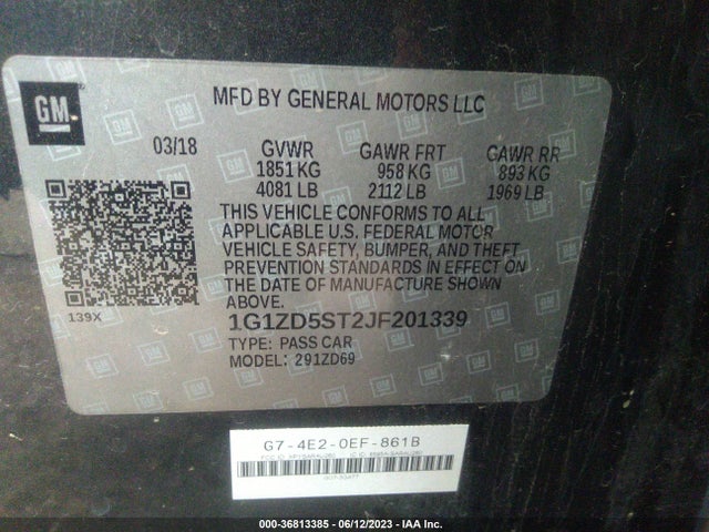Chevrolet MALIBU LT 2018 1G1ZD5ST2JF201339 Image 9