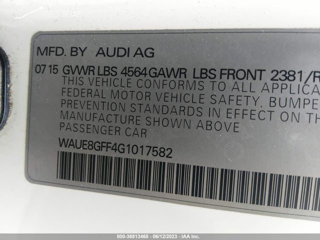 WAUE8GFF4G1017582 Audi A3 2.0t Premium Plus