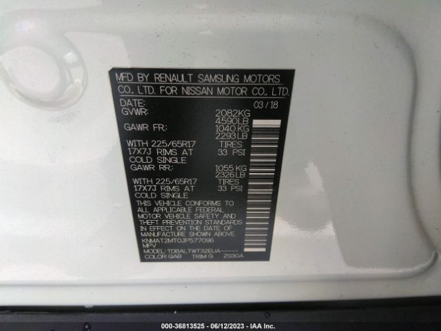 KNMAT2MT0JP577096 Nissan ROGUE SV