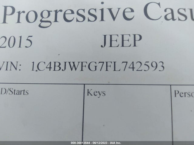 1C4BJWFG7FL742593 Jeep Wrangler Unlimited Rubicon