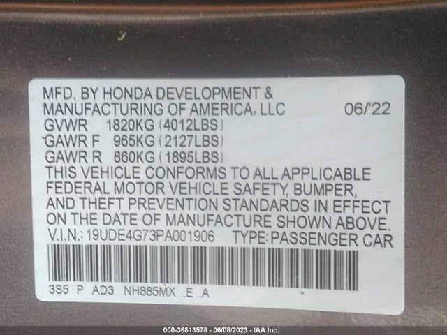 19UDE4G73PA001906 Acura Integra W/a-spec Tech Package