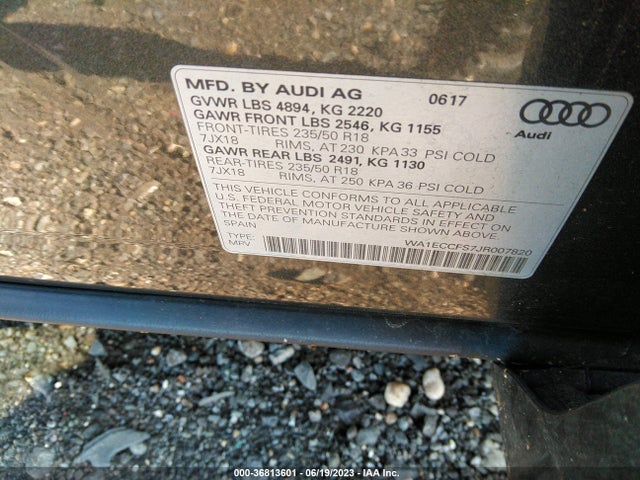 WA1ECCFS7JR007820 Audi Q3 Premium/sport Premium