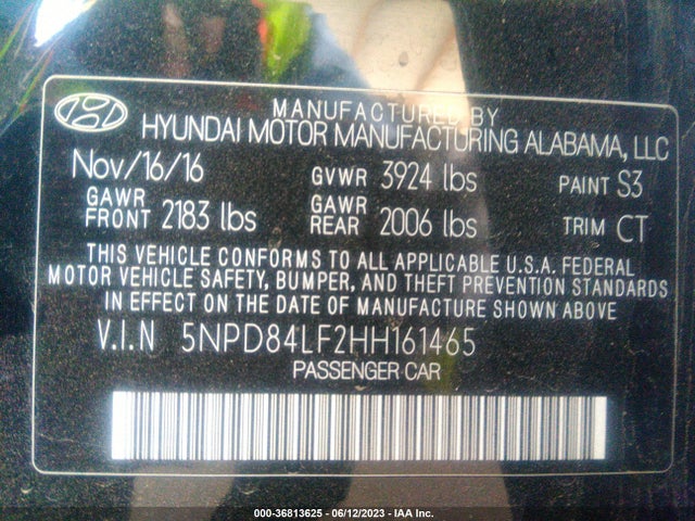 Hyundai Elantra Value Edition 2017 5NPD84LF2HH161465 Image 16