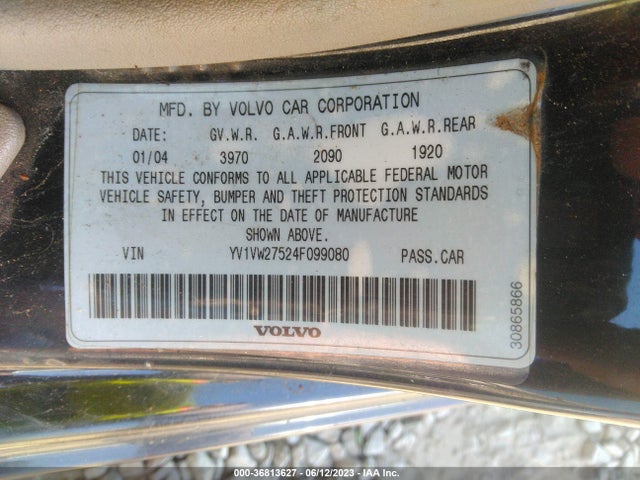 2004 VOLVO V40 VIN: YV1VW27524F099080