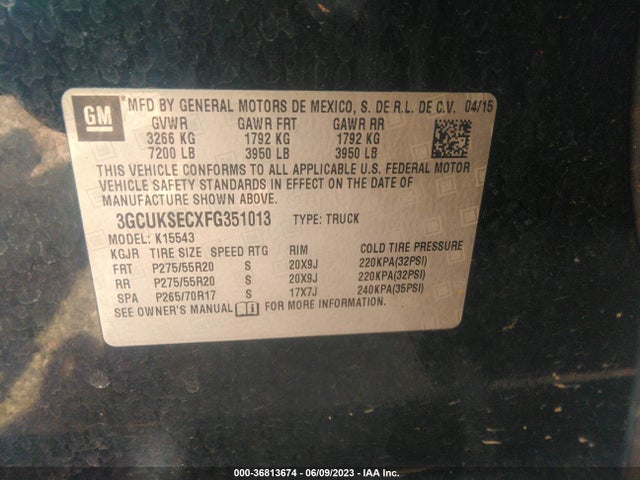 Chevrolet Silverado 1500 Ltz 2015 3GCUKSECXFG351013 Image 15