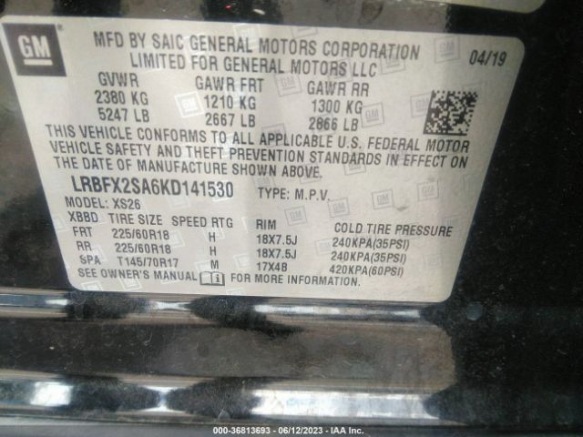 LRBFX2SA6KD141530 Buick Envision Essence