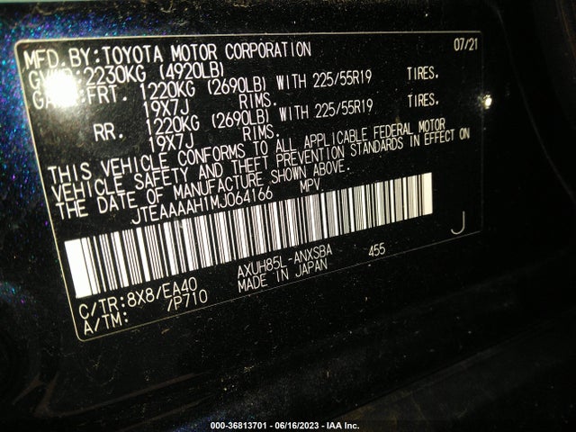 Toyota Venza Limited 2021 JTEAAAAH1MJ064166 Image 9