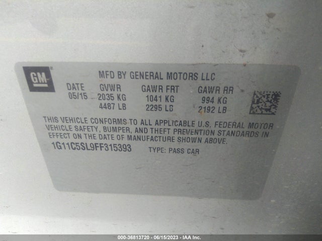 Chevrolet MALIBU LT 2015 1G11C5SL9FF315393 Image 16