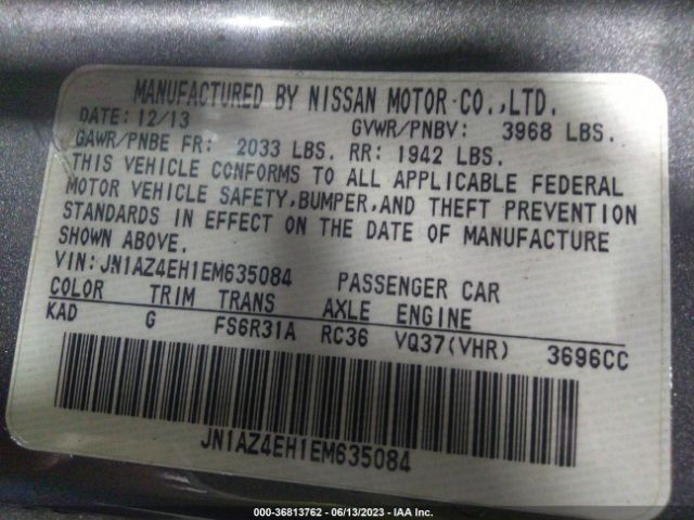 JN1AZ4EH1EM635084 Nissan 370Z