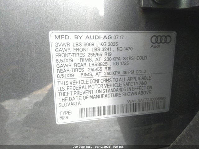 WA1LAAF72JD005886 Audi Q7 Premium Plus
