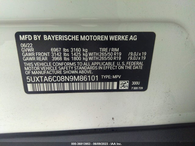 5UXTA6C08N9M86101 BMW X5 Xdrive45e