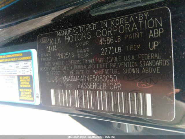 KNAGM4AD4F5083050 KIA OPTIMA HYBRID