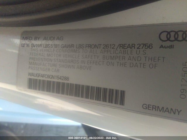 WAUGFAFC6GN154288 Audi A6 2.0t Premium Plus