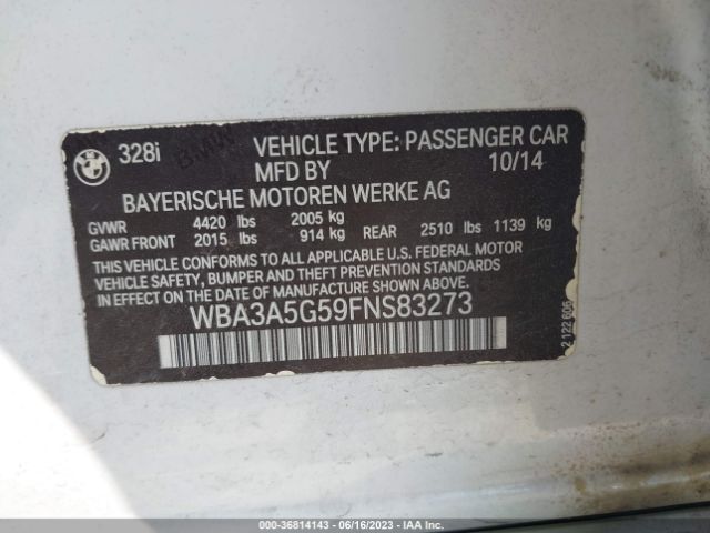 WBA3A5G59FNS83273 BMW 3 Series 328i