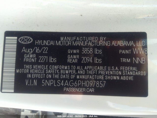 Hyundai ELANTRA SEL 2023 5NPLS4AG6PH097857 Image 9