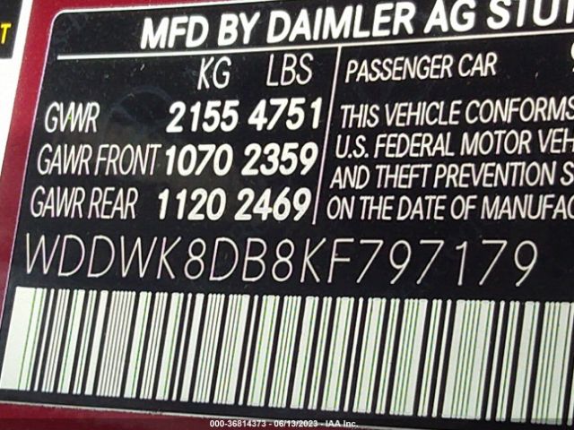 WDDWK8DB8KF797179 Mercedes-Benz C-class C 300