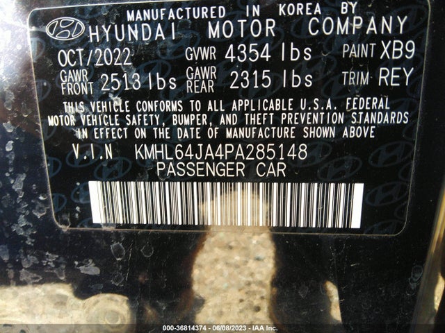 Hyundai SONATA SEL 2023 KMHL64JA4PA285148 Image 10