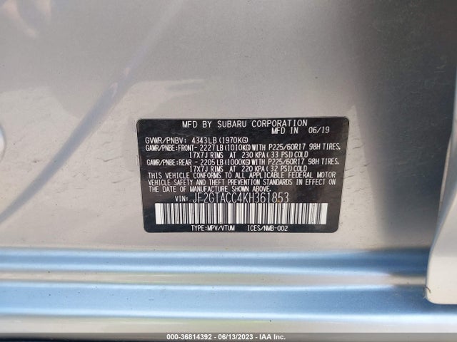 Subaru Crosstrek Premium 2019 JF2GTACC4KH361853 Image 15