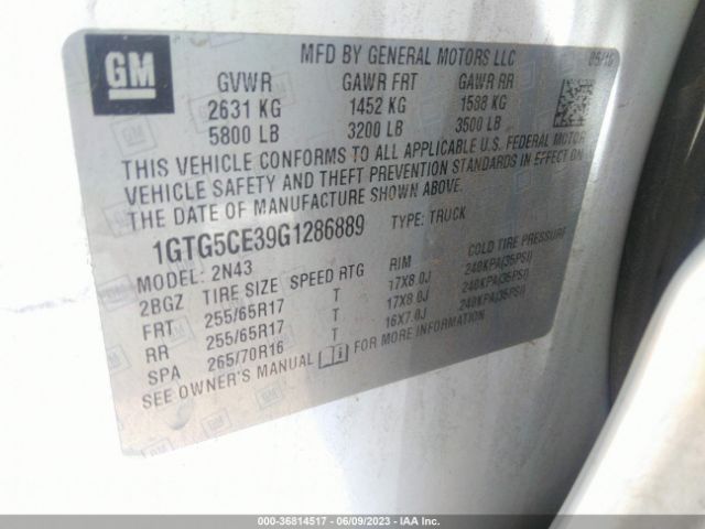 1GTG5CE39G1286889 GMC Canyon 2wd Sle