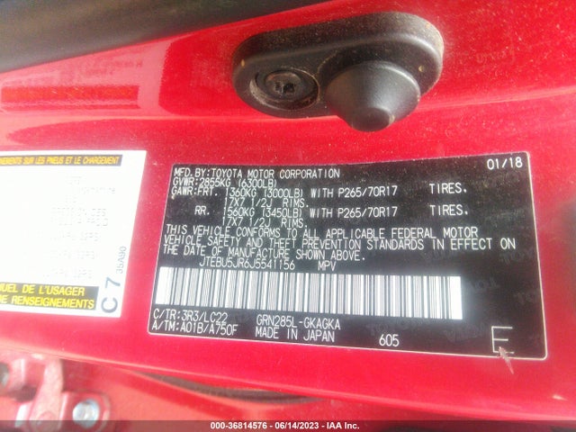 Toyota 4RUNNER SR5 2018 JTEBU5JR6J5541156 Image 14