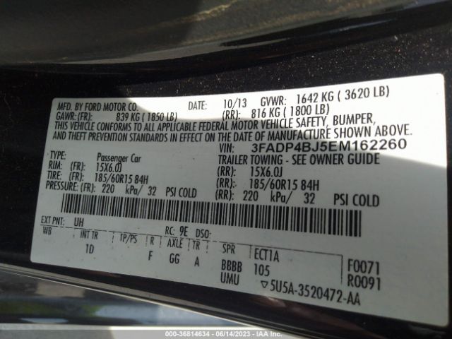 3FADP4BJ5EM162260 Ford FIESTA SE