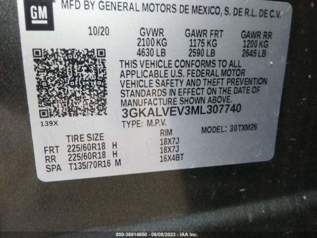 3GKALVEV3ML307740 GMC Terrain Slt