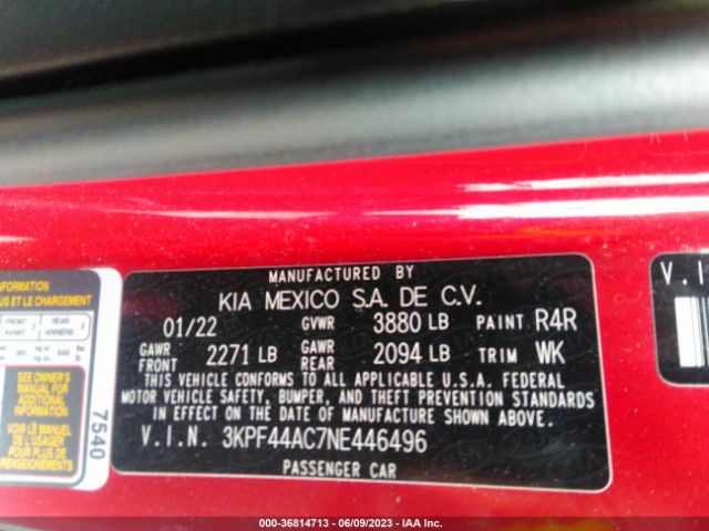 3KPF44AC7NE446496 KIA FORTE GT