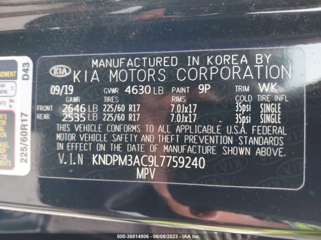 KNDPM3AC9L7759240 KIA Sportage Lx
