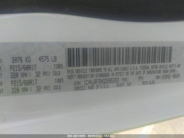 1C4NJRFBXGD595393 Jeep Patriot High Altitude Edition