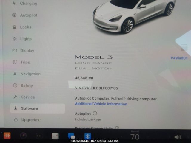 5YJ3E1EB0LF807185 Tesla Model 3 Long Range