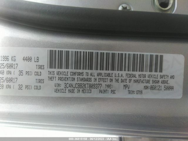 3C4NJCBB2KT809377 Jeep Compass Latitude
