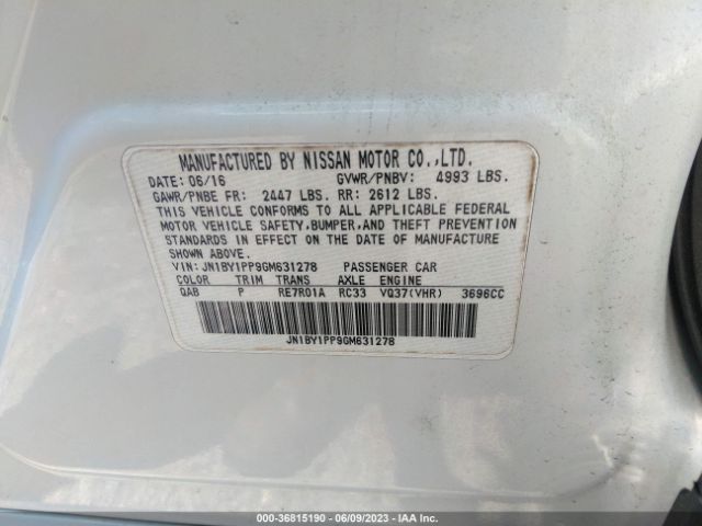 JN1BY1PP9GM631278 Infiniti Q70l 3.7