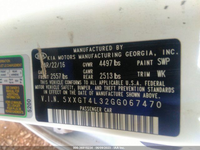 5XXGT4L32GG067470 KIA Optima Lx