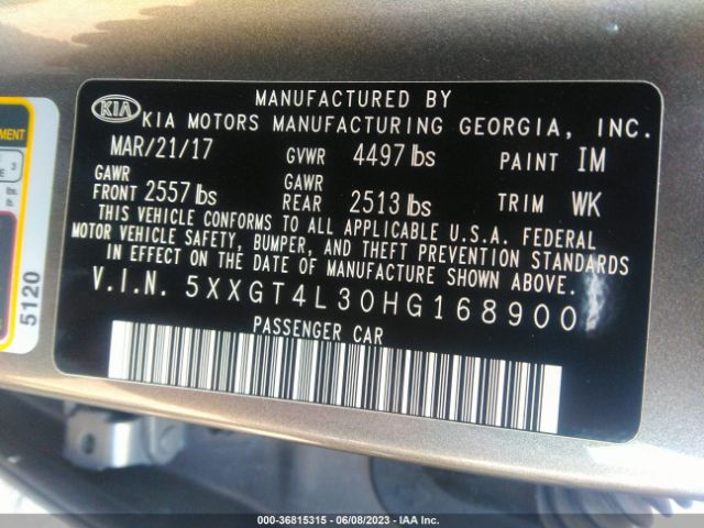 5XXGT4L30HG168900 KIA Optima Lx
